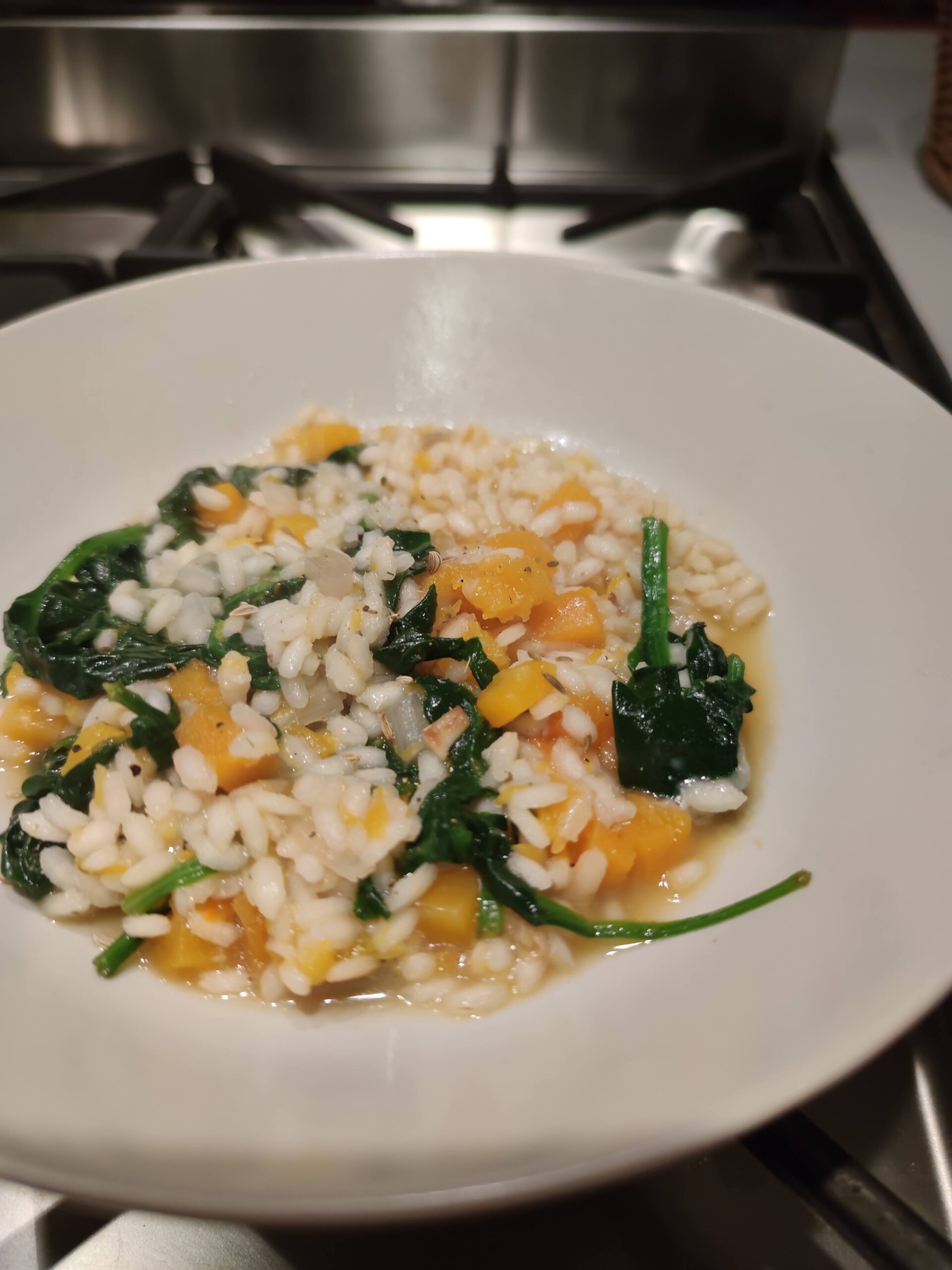 Recette de risotto à la courge & épinards