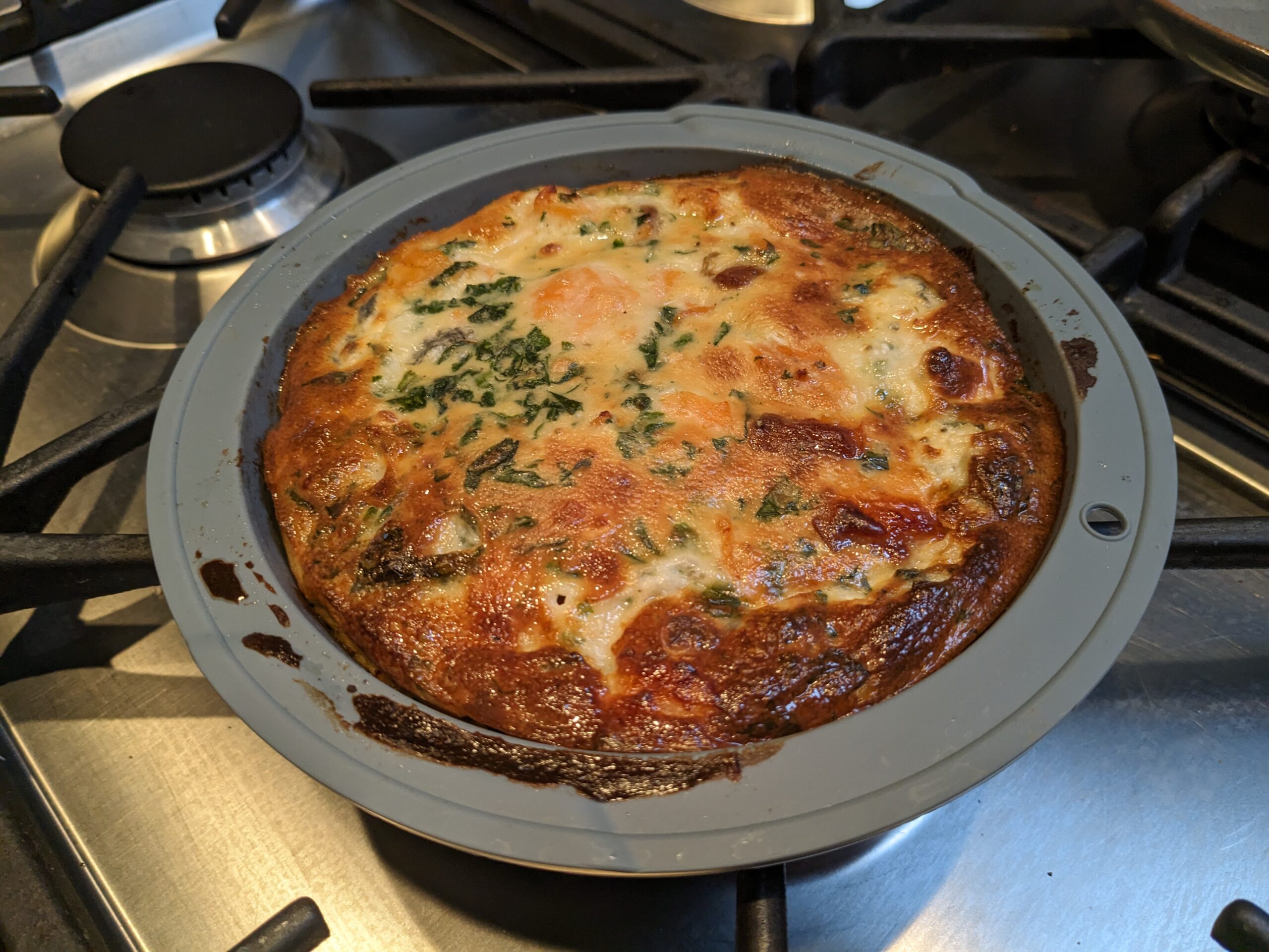 Quiche sans pâte épinard saumon