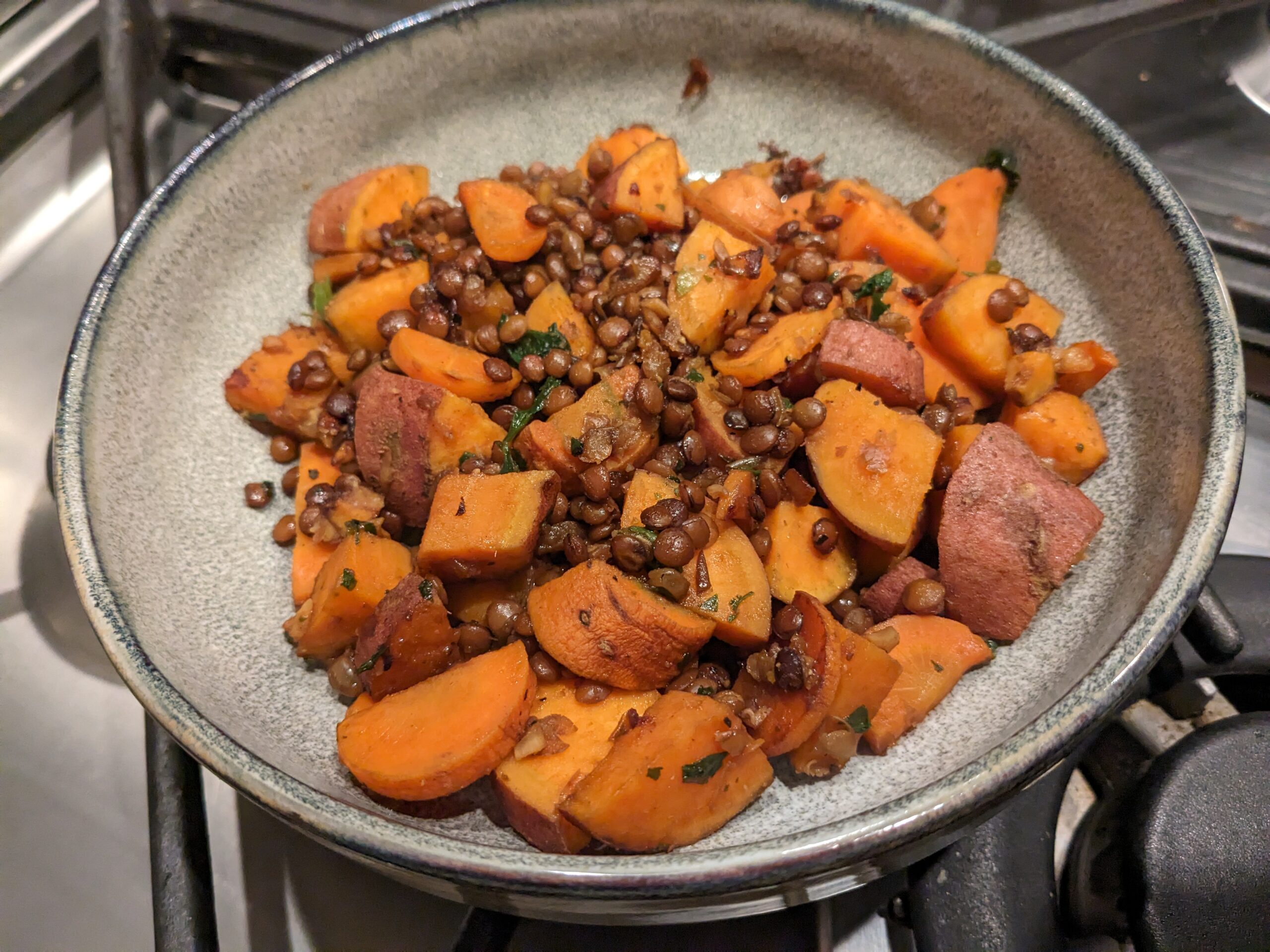 Lentilles à la patate douce et carotte