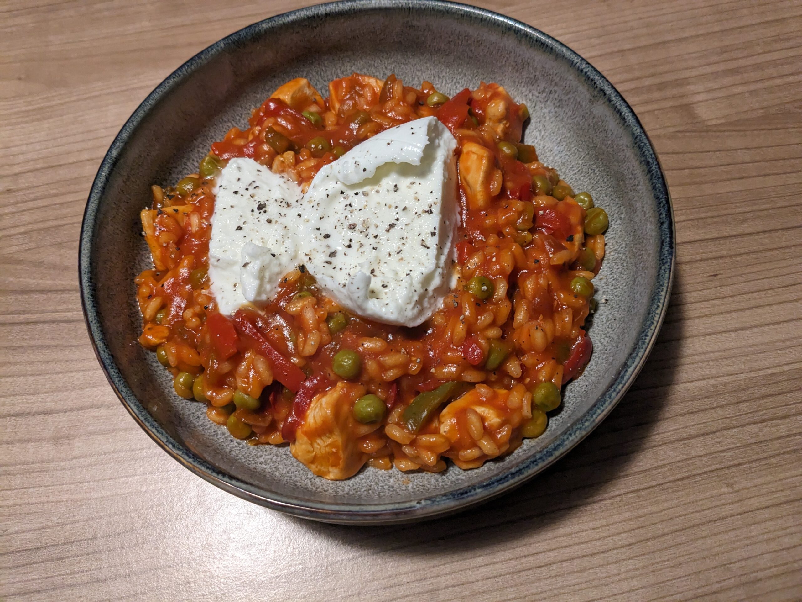 One pot rice poivron et mozzarella