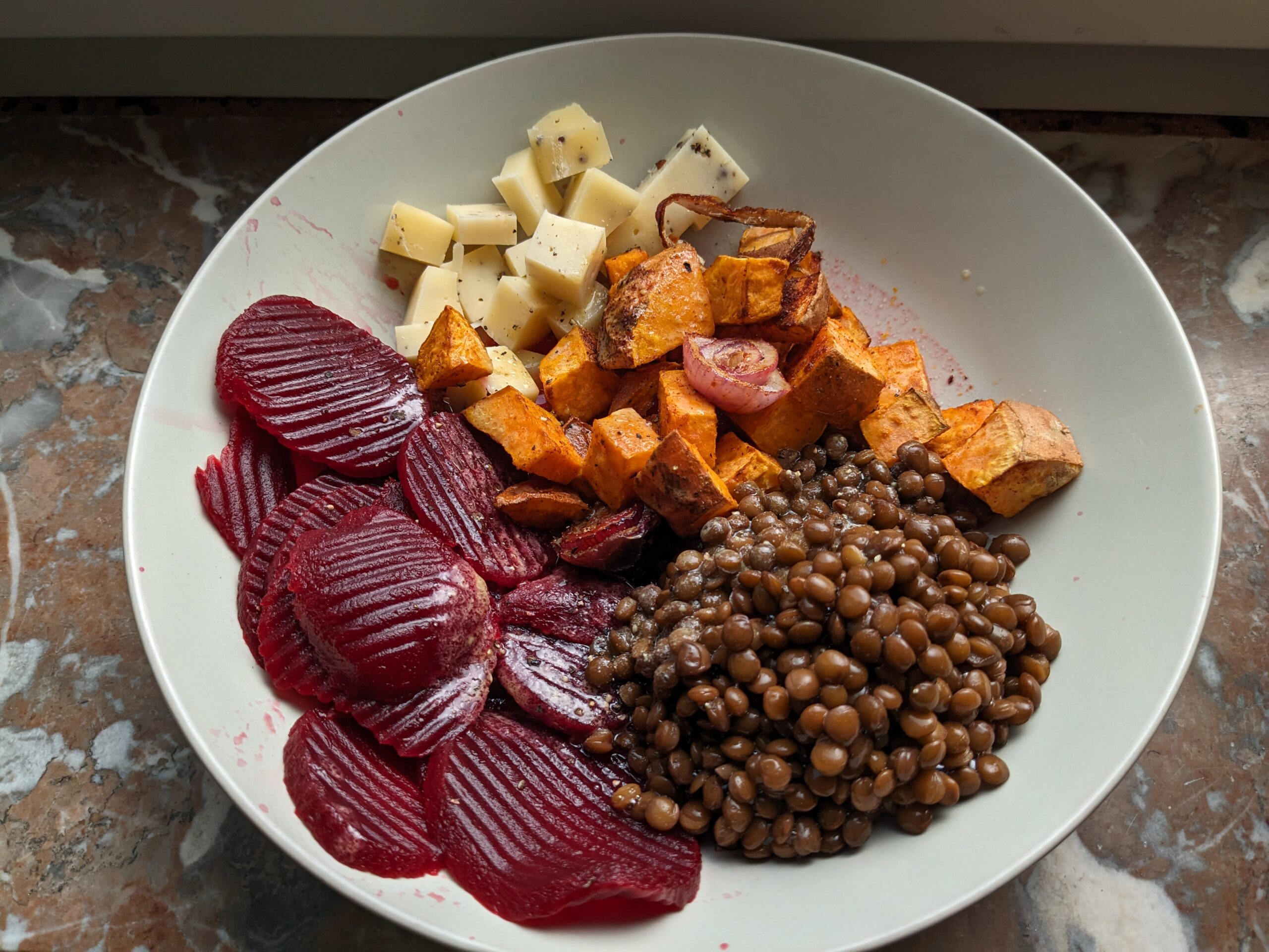 Salade de lentilles aux patates douces